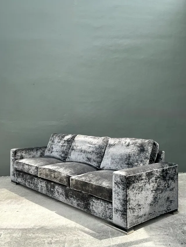 Vintage Monumental Swaim Velvet Sofa — additional photo 2