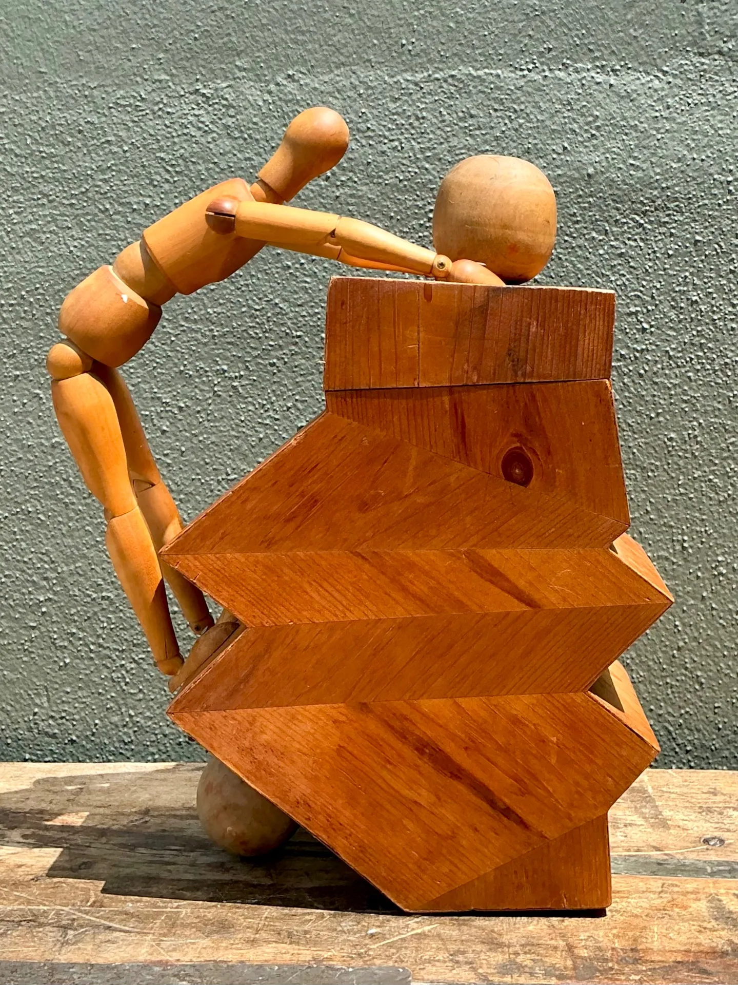 Vintage Wood Abstract Form Sculpture — additional photo 3