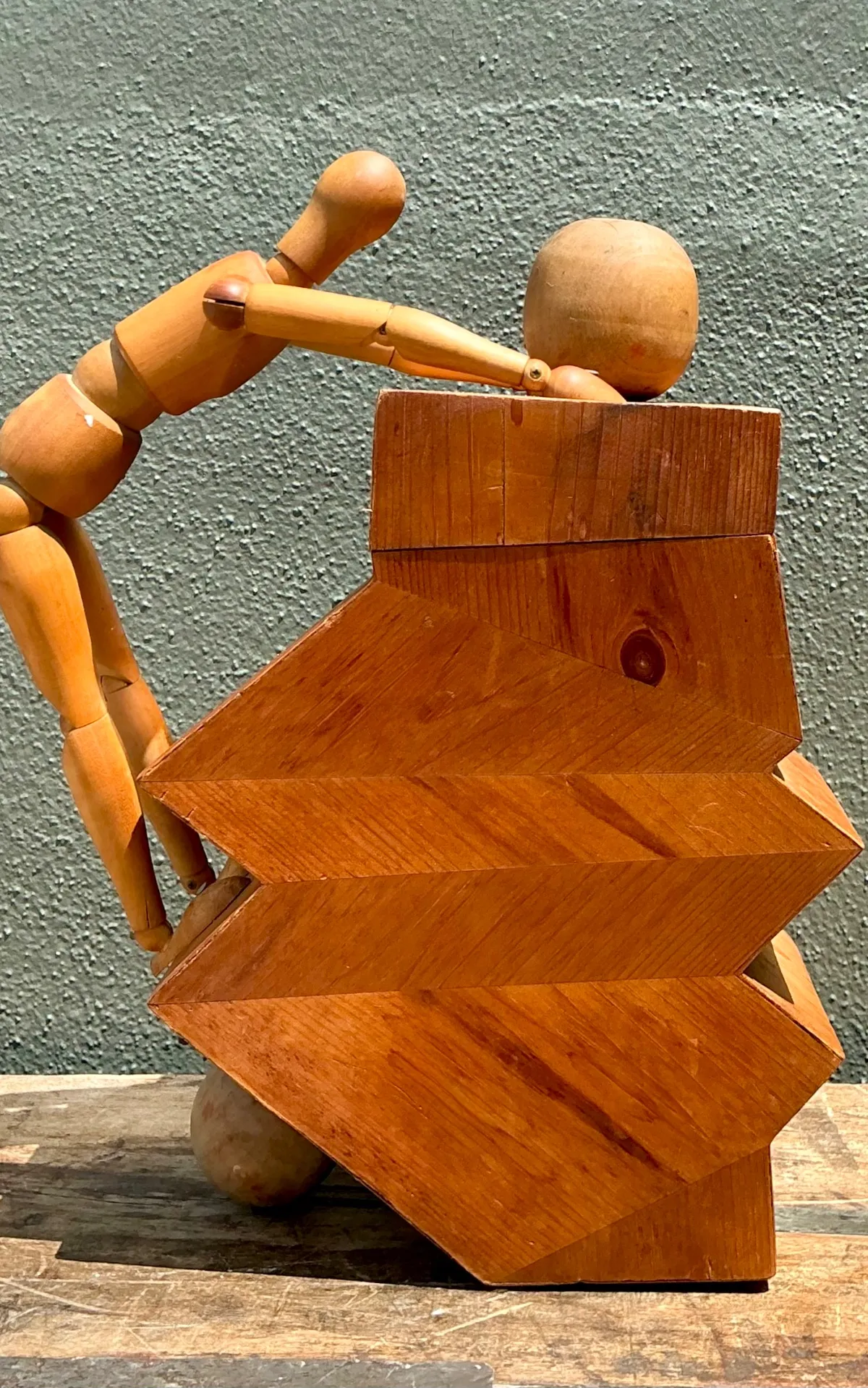Vintage Wood Abstract Form Sculpture — additional photo 3