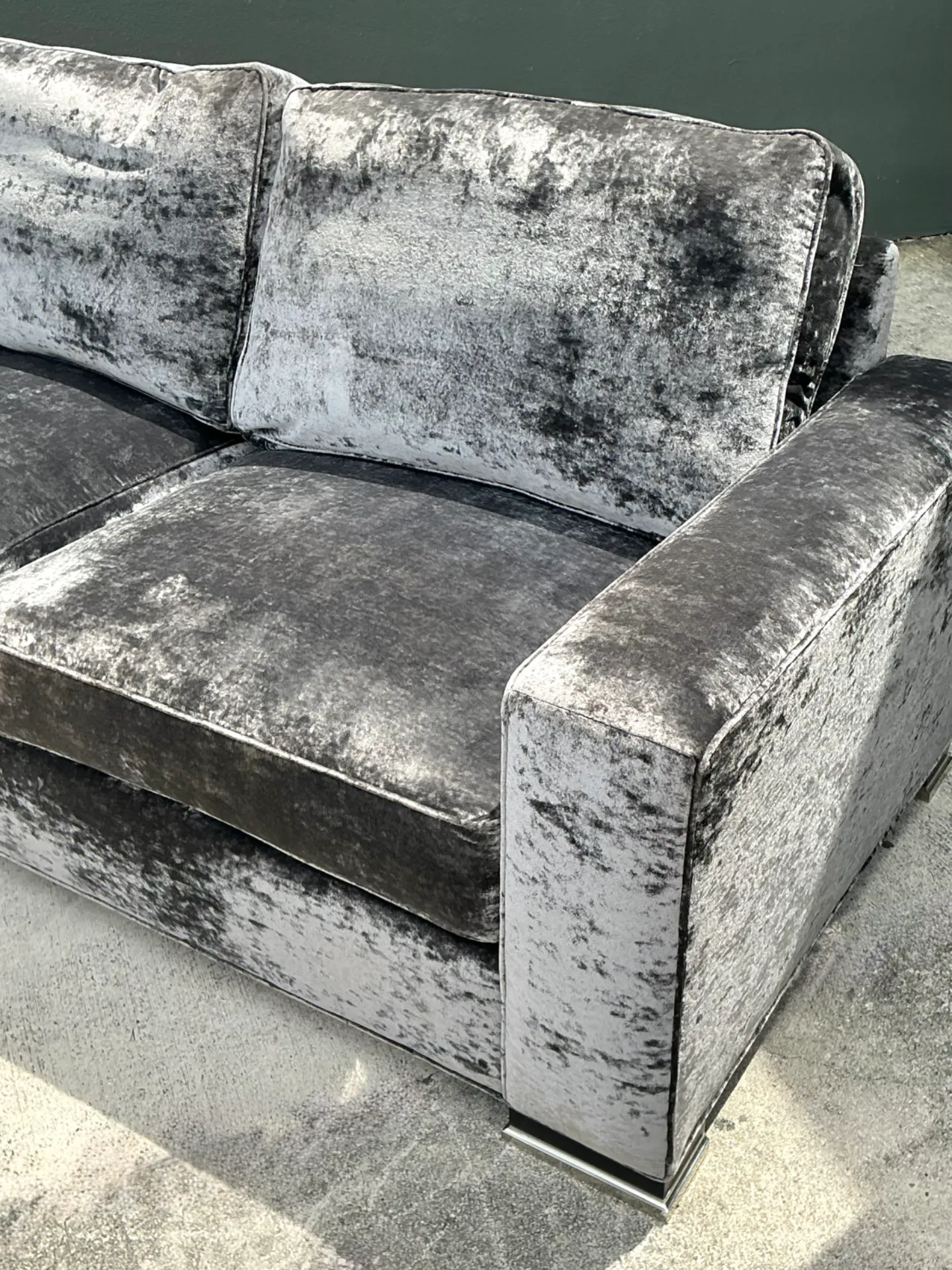 Vintage Monumental Swaim Velvet Sofa — additional photo 6