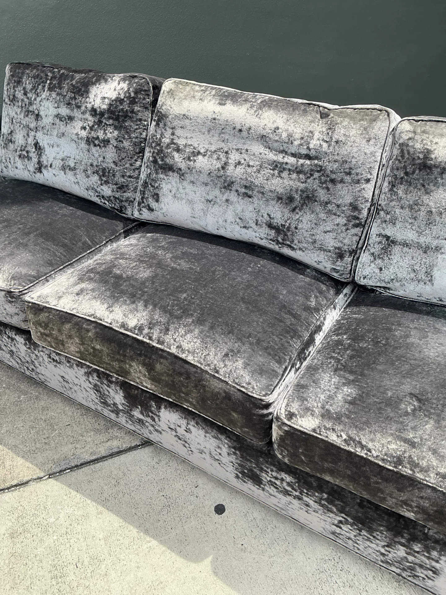 Vintage Monumental Swaim Velvet Sofa — additional photo 8