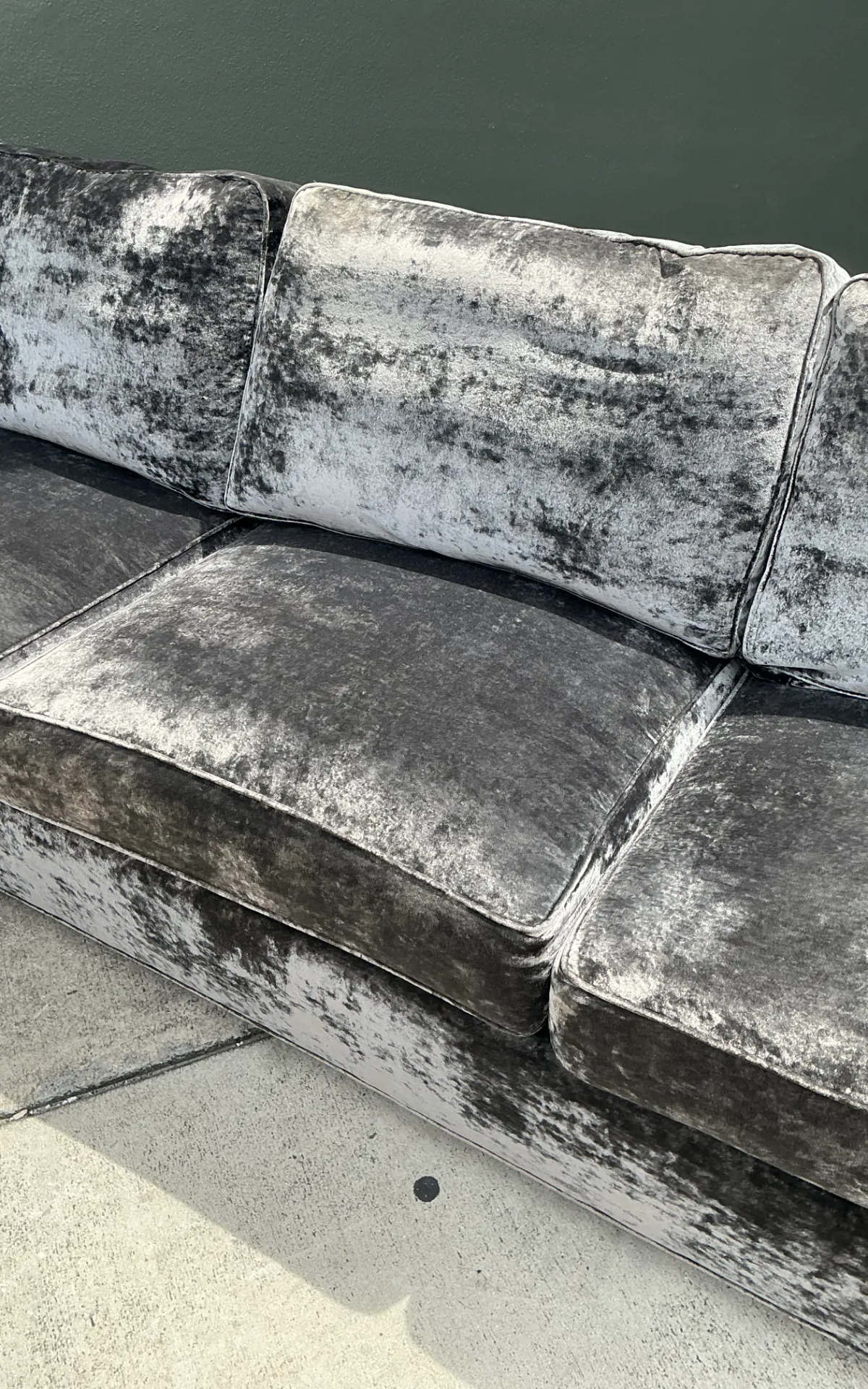 Vintage Monumental Swaim Velvet Sofa — additional photo 8