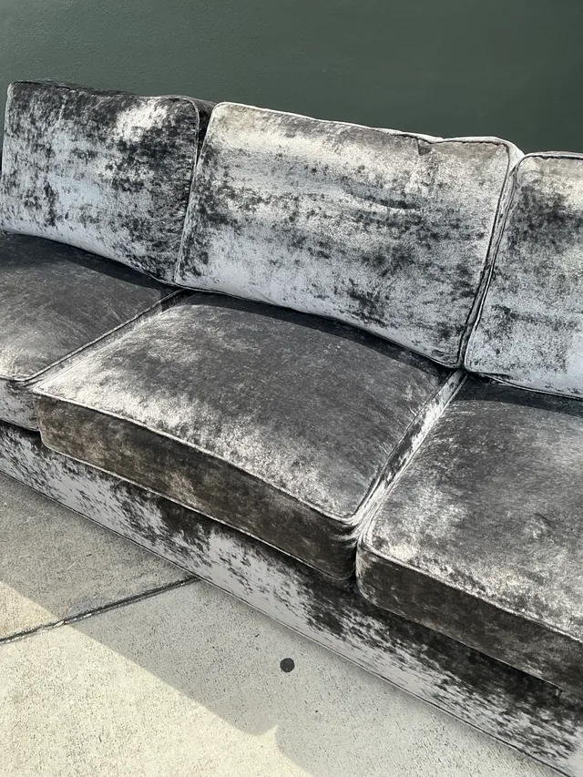 Vintage Monumental Swaim Velvet Sofa — additional photo 8