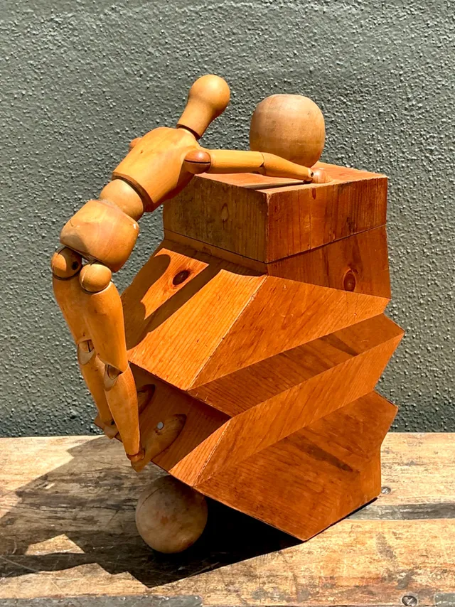 Vintage Wood Abstract Form Sculpture — additional photo 8