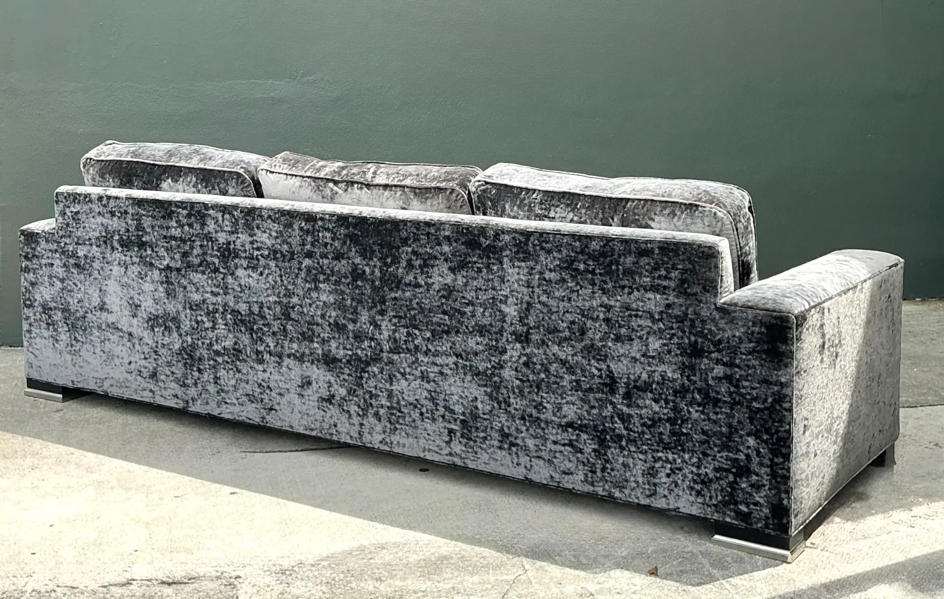 Vintage Monumental Swaim Velvet Sofa — additional photo 4