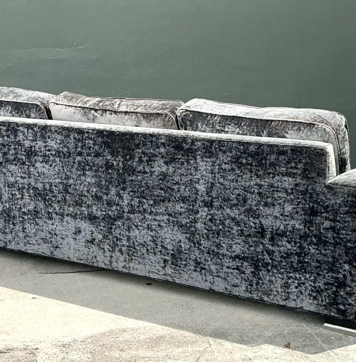 Vintage Monumental Swaim Velvet Sofa — additional photo 4