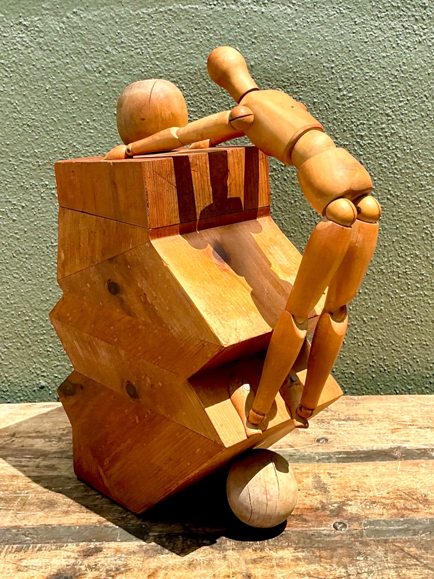 Vintage Wood Abstract Form Sculpture — additional photo 2