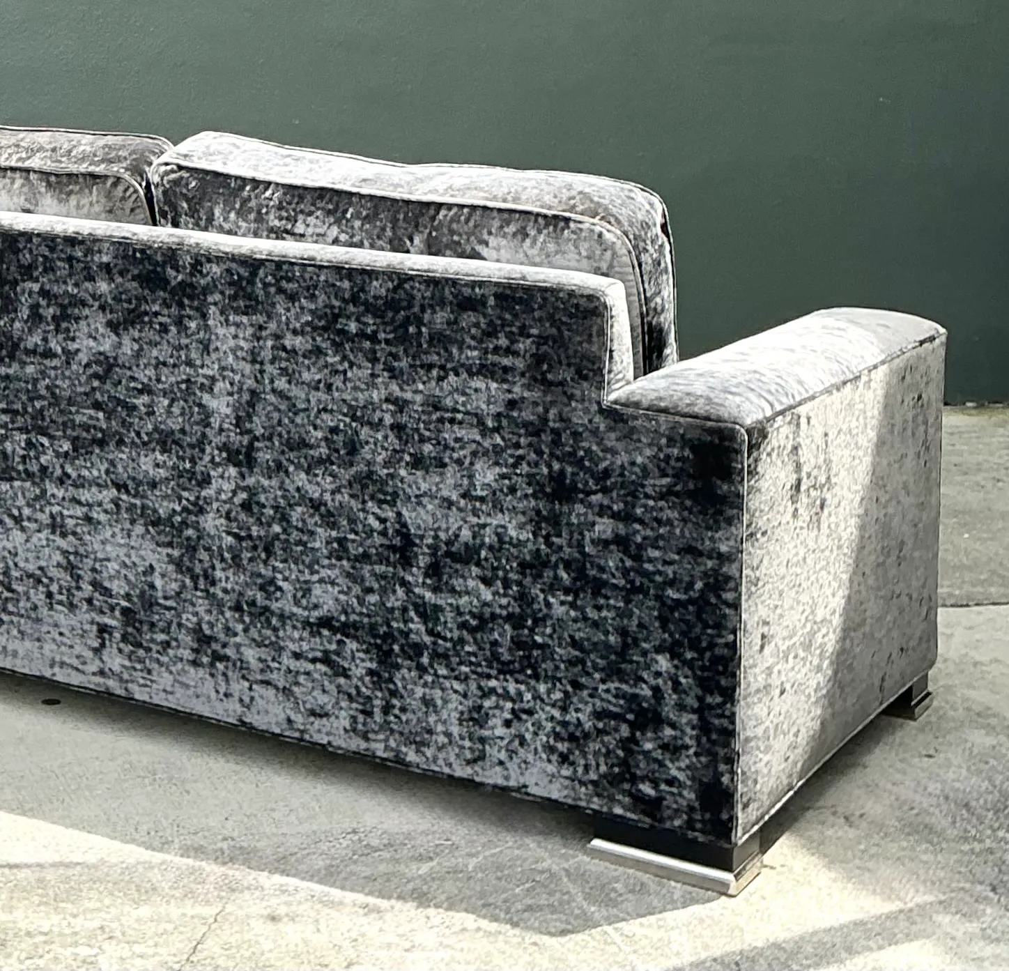 Vintage Monumental Swaim Velvet Sofa — additional photo 5
