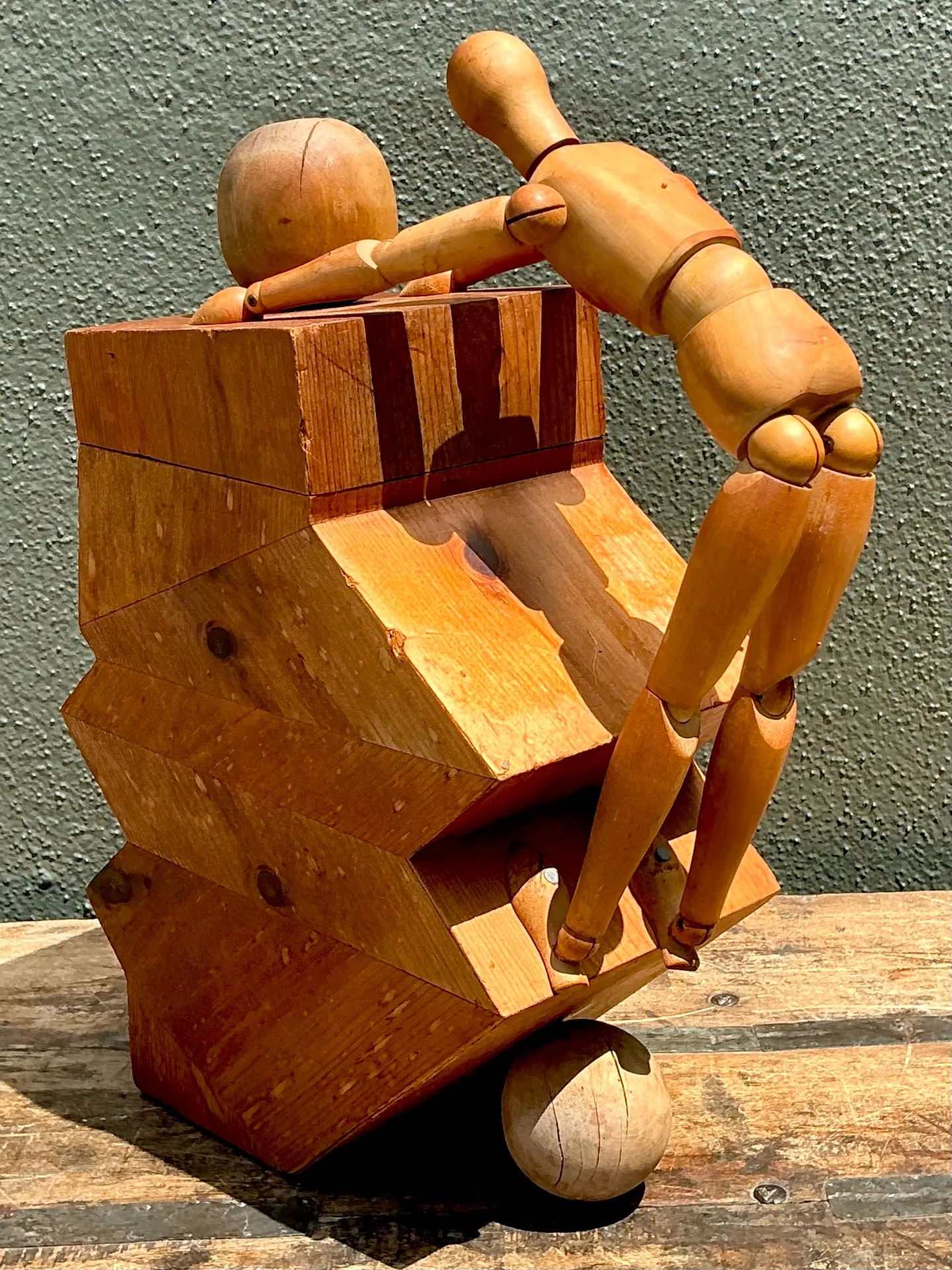 Vintage Wood Abstract Form Sculpture — additional photo 4