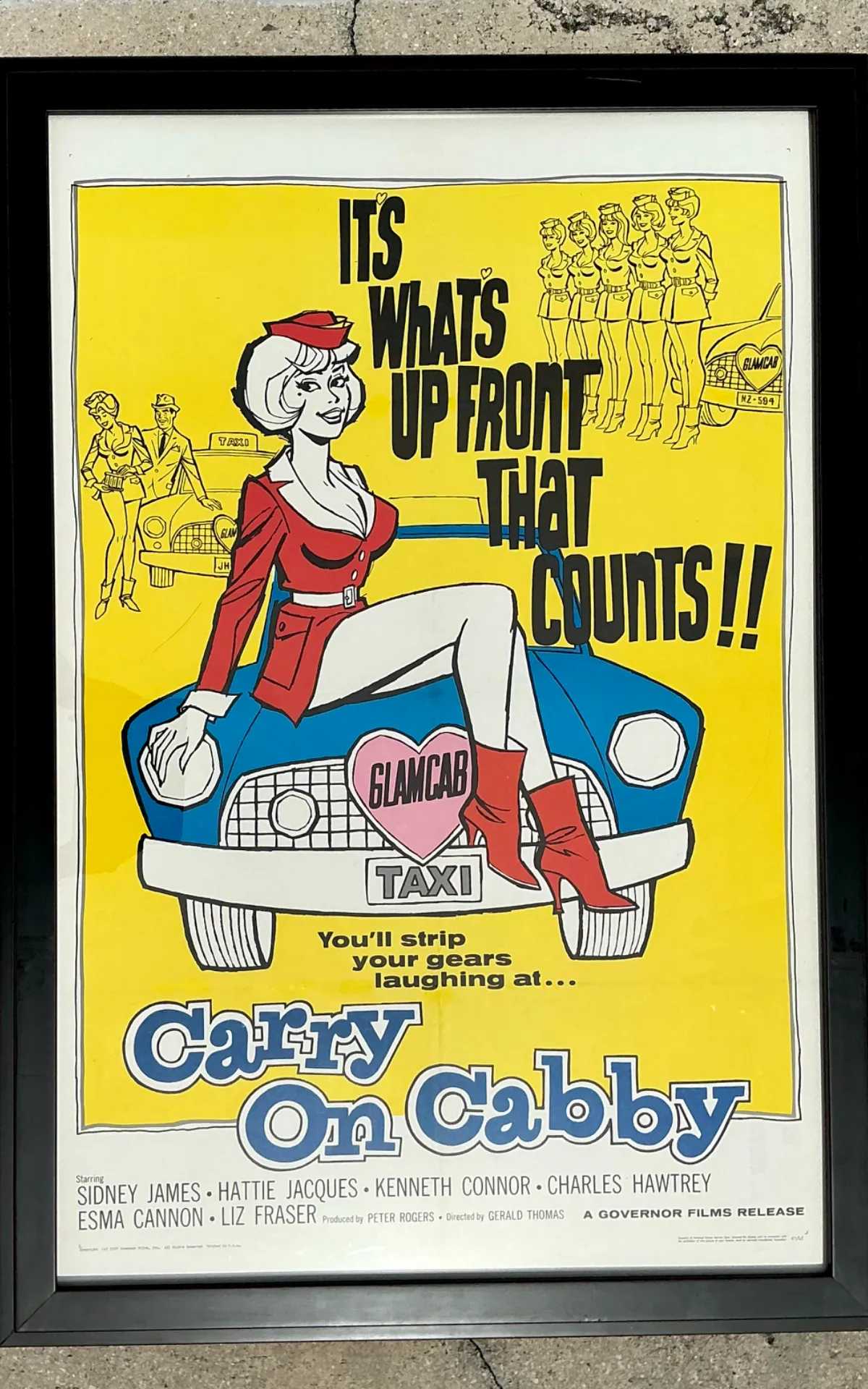 Vintage 1960s Carry On Cabby Movie Poster — additional photo 3