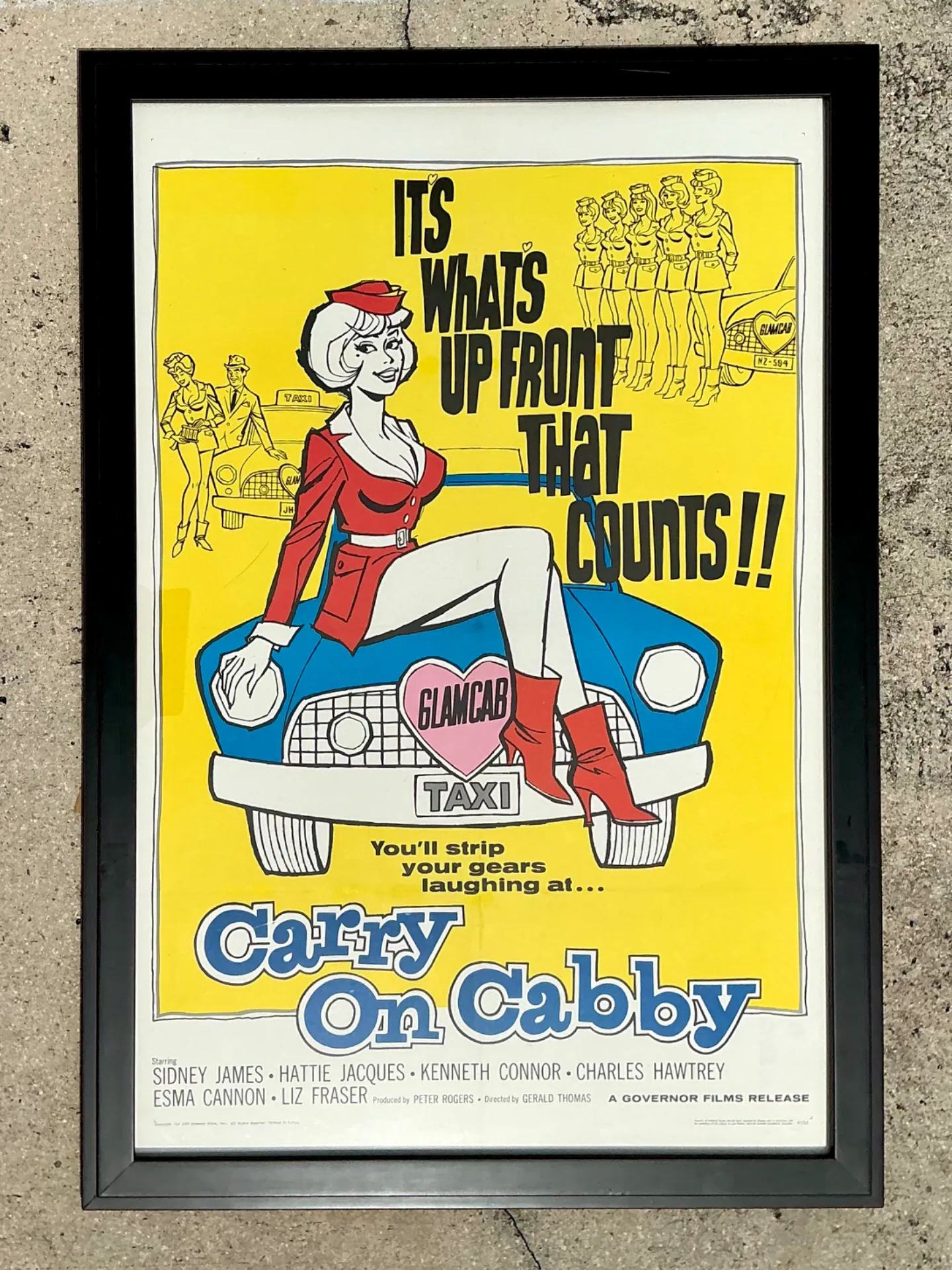 Vintage 1960s Carry On Cabby Movie Poster — additional photo 6