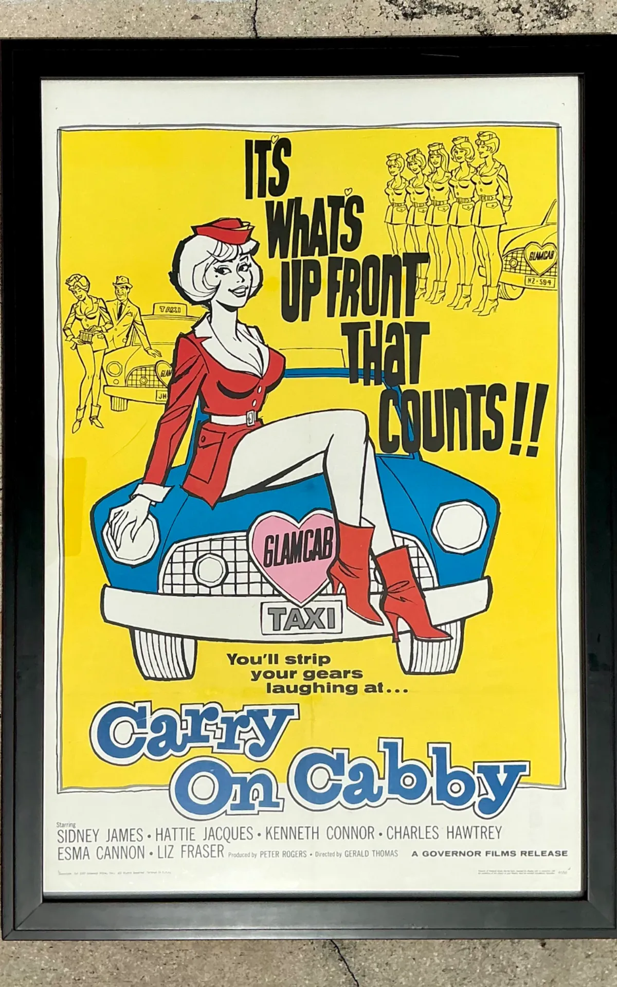Vintage 1960s Carry On Cabby Movie Poster — additional photo 6