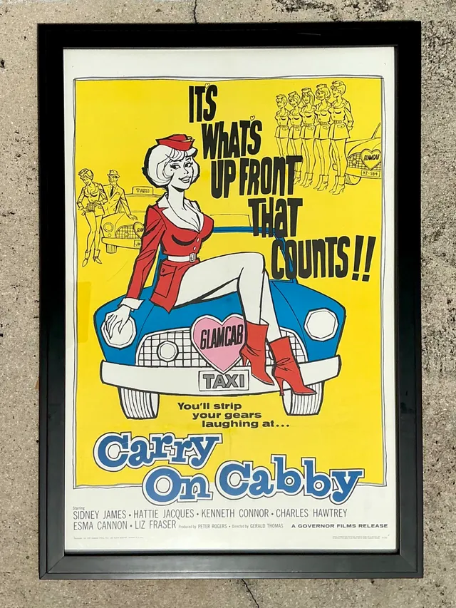 Vintage 1960s Carry On Cabby Movie Poster — additional photo 6