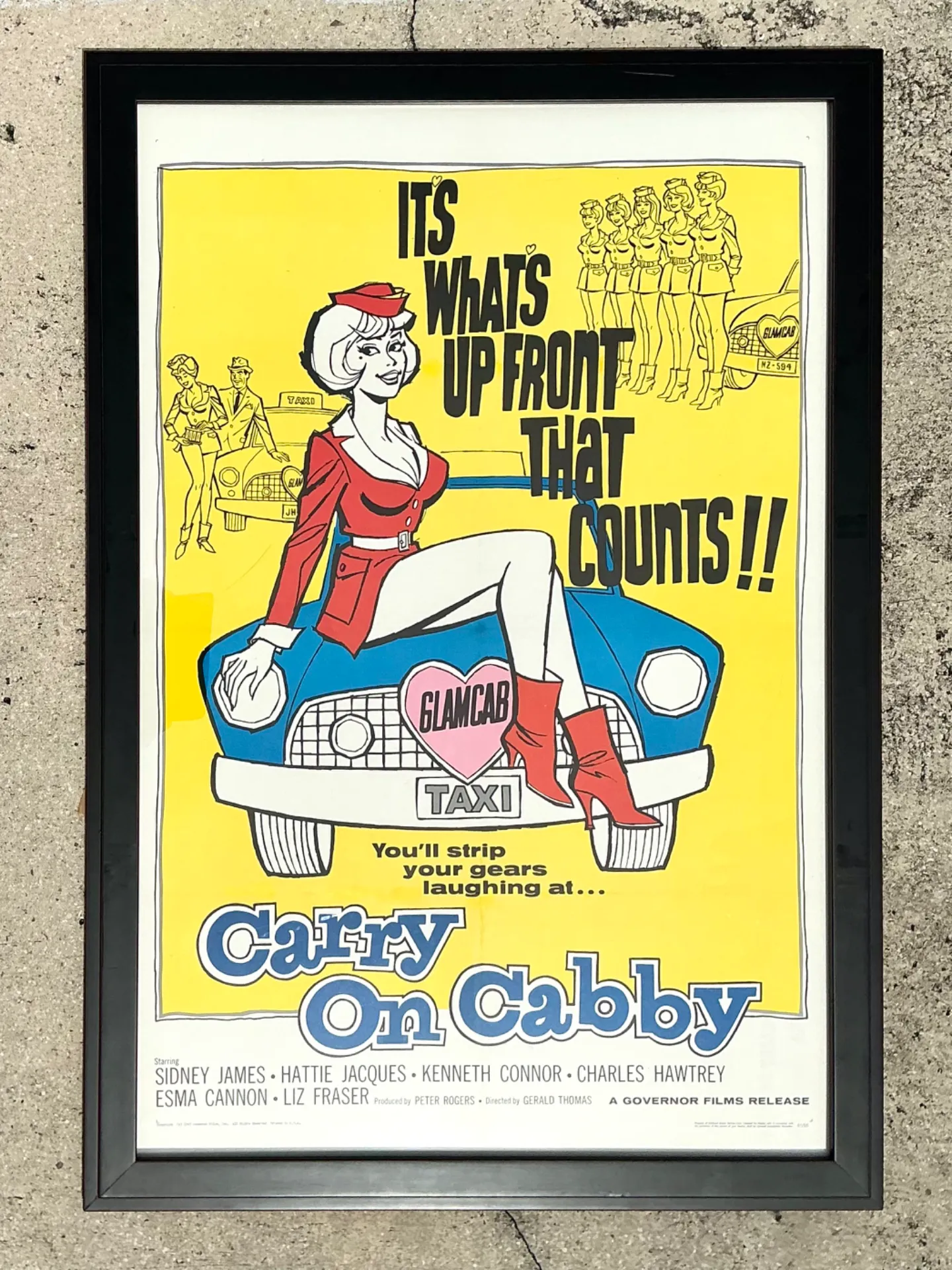 Vintage 1960s Carry On Cabby Movie Poster — additional photo 5