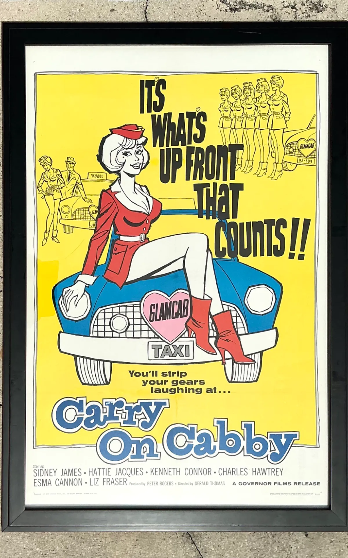 Vintage 1960s Carry On Cabby Movie Poster — additional photo 5