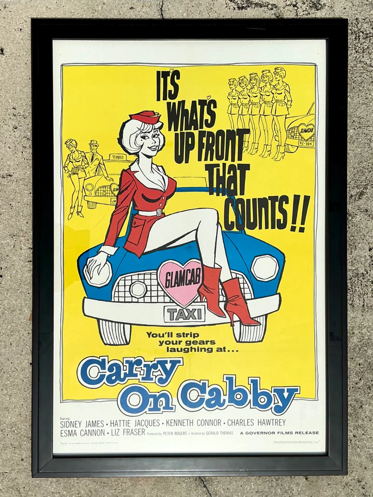Vintage 1960s Carry On Cabby Movie Poster — additional photo 2