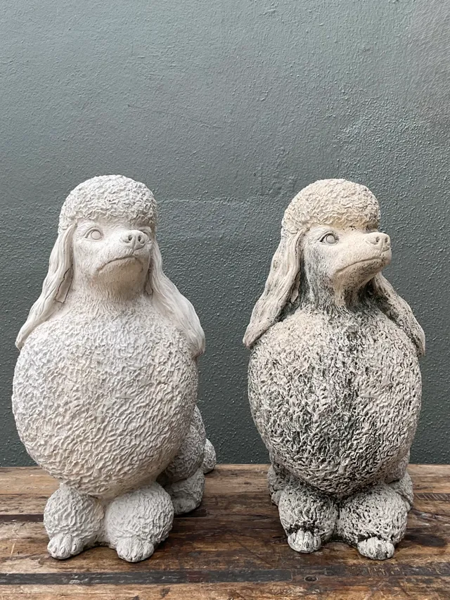 Vintage Cement Poodle Sculptures - A Pair — additional photo 7