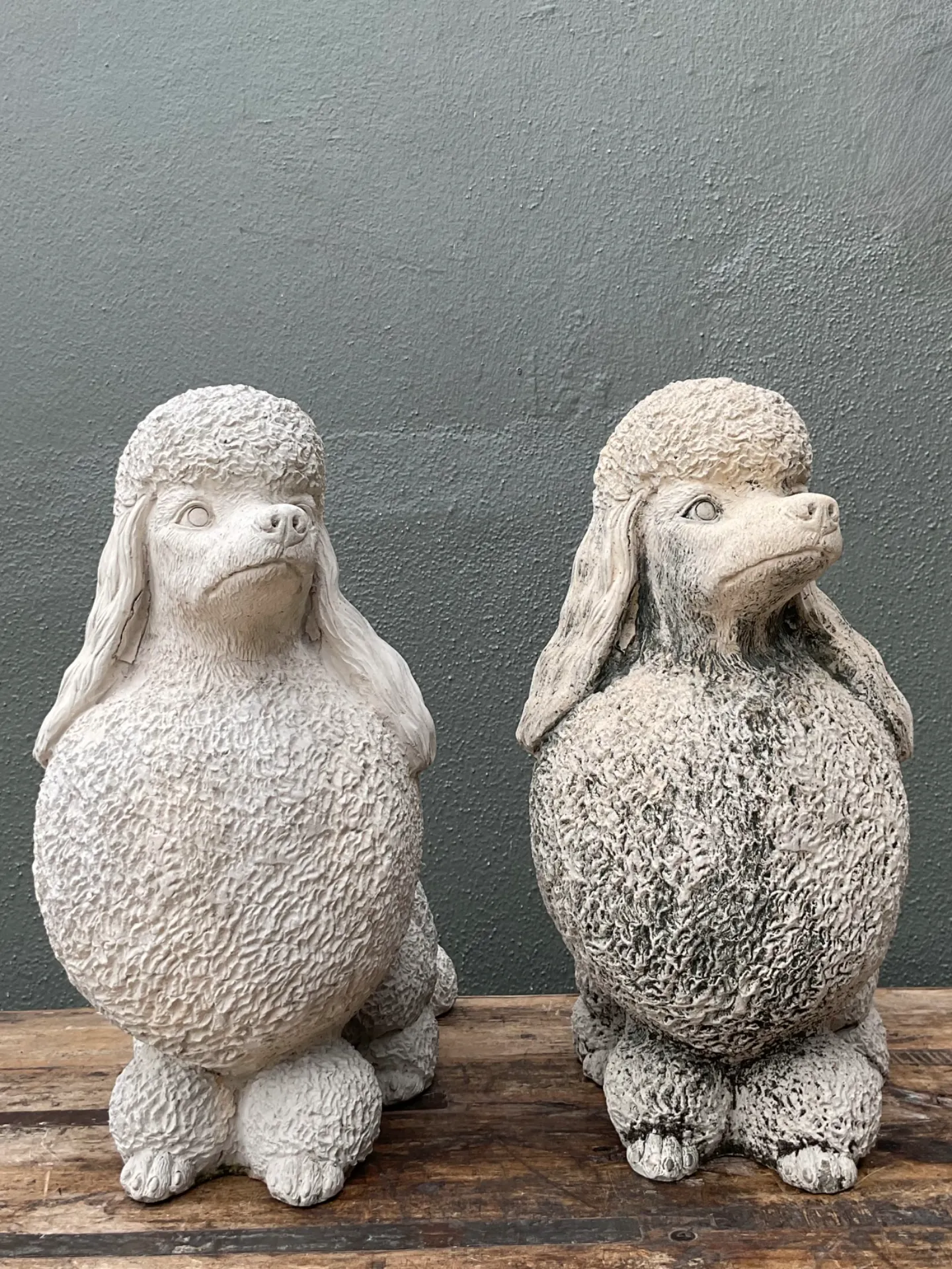 Vintage Cement Poodle Sculptures - A Pair — additional photo 2