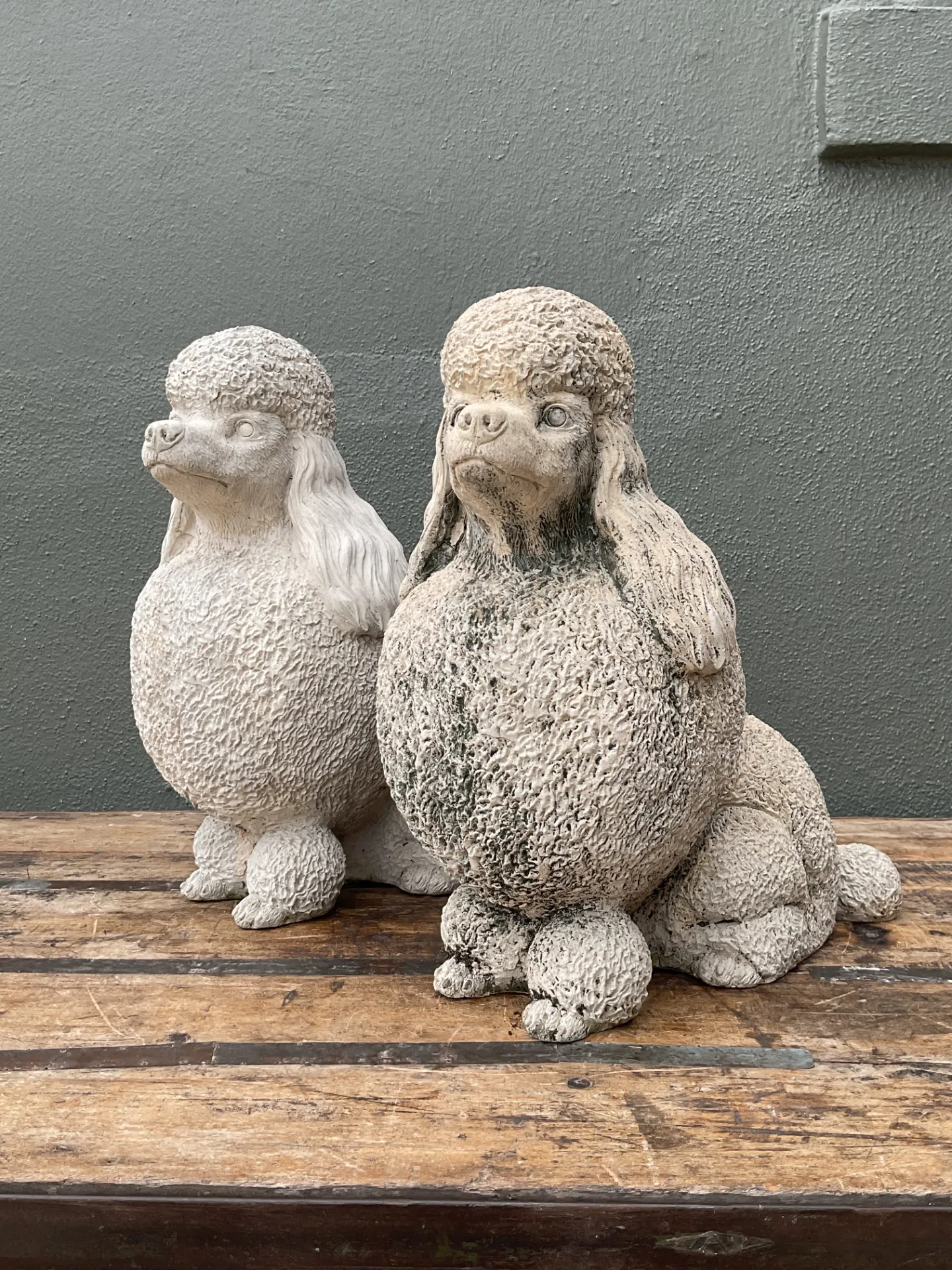 Vintage Cement Poodle Sculptures - A Pair — additional photo 5