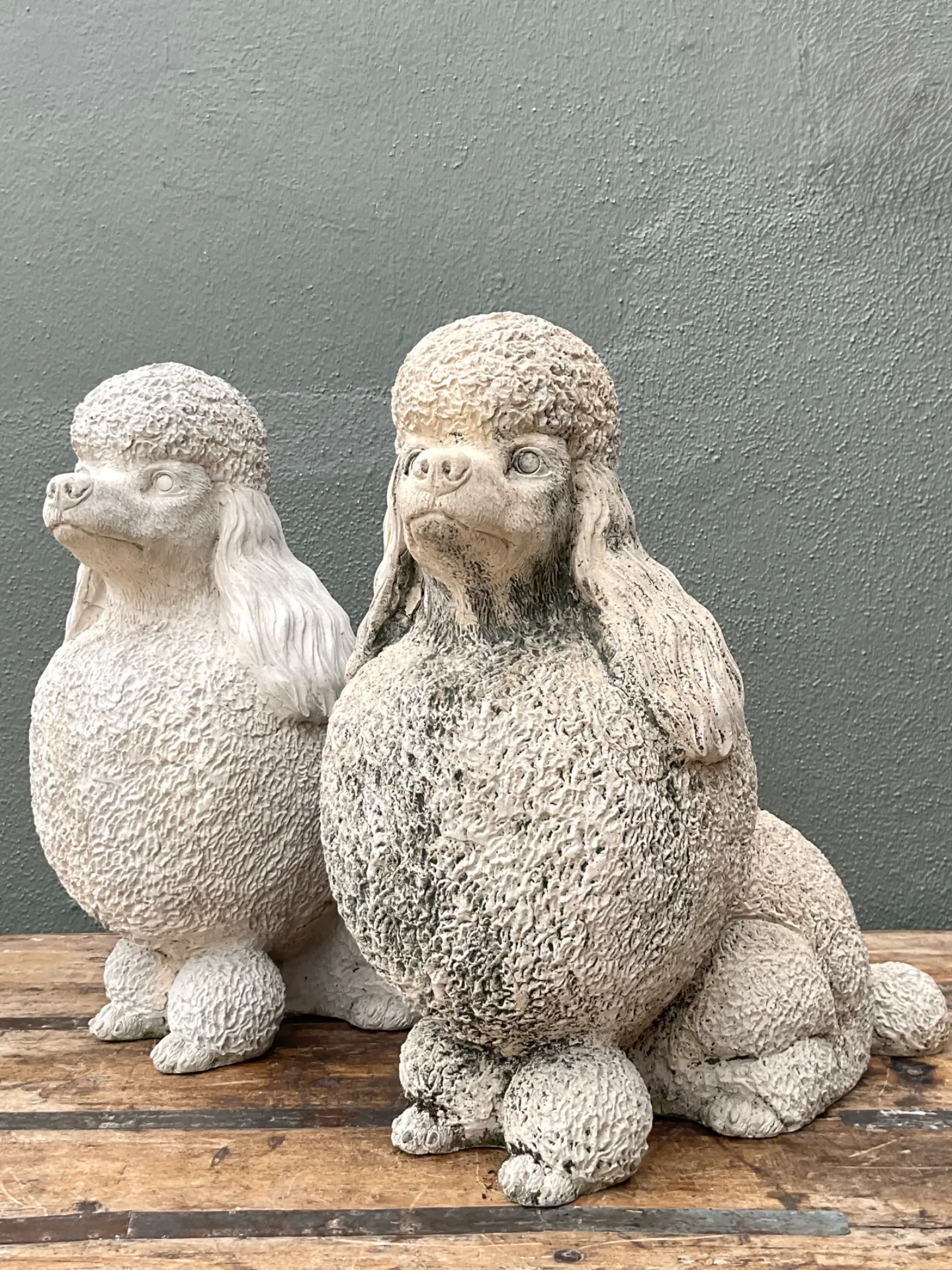 Vintage Cement Poodle Sculptures - A Pair — additional photo 8