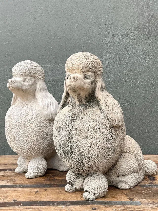 Vintage Cement Poodle Sculptures - A Pair — additional photo 8