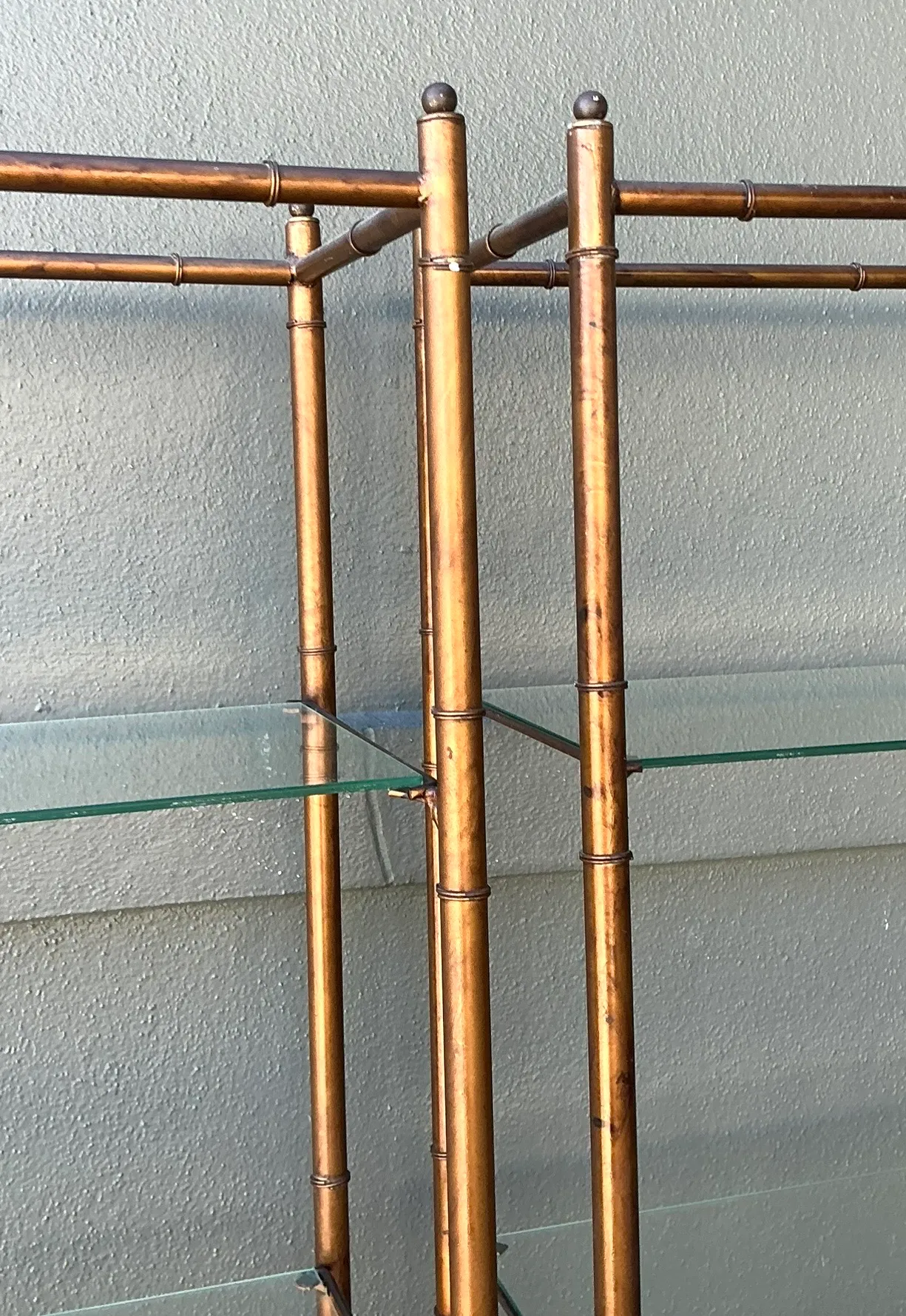 Vintage Metal and Glass Etagere Shelves - Pair — additional photo 5