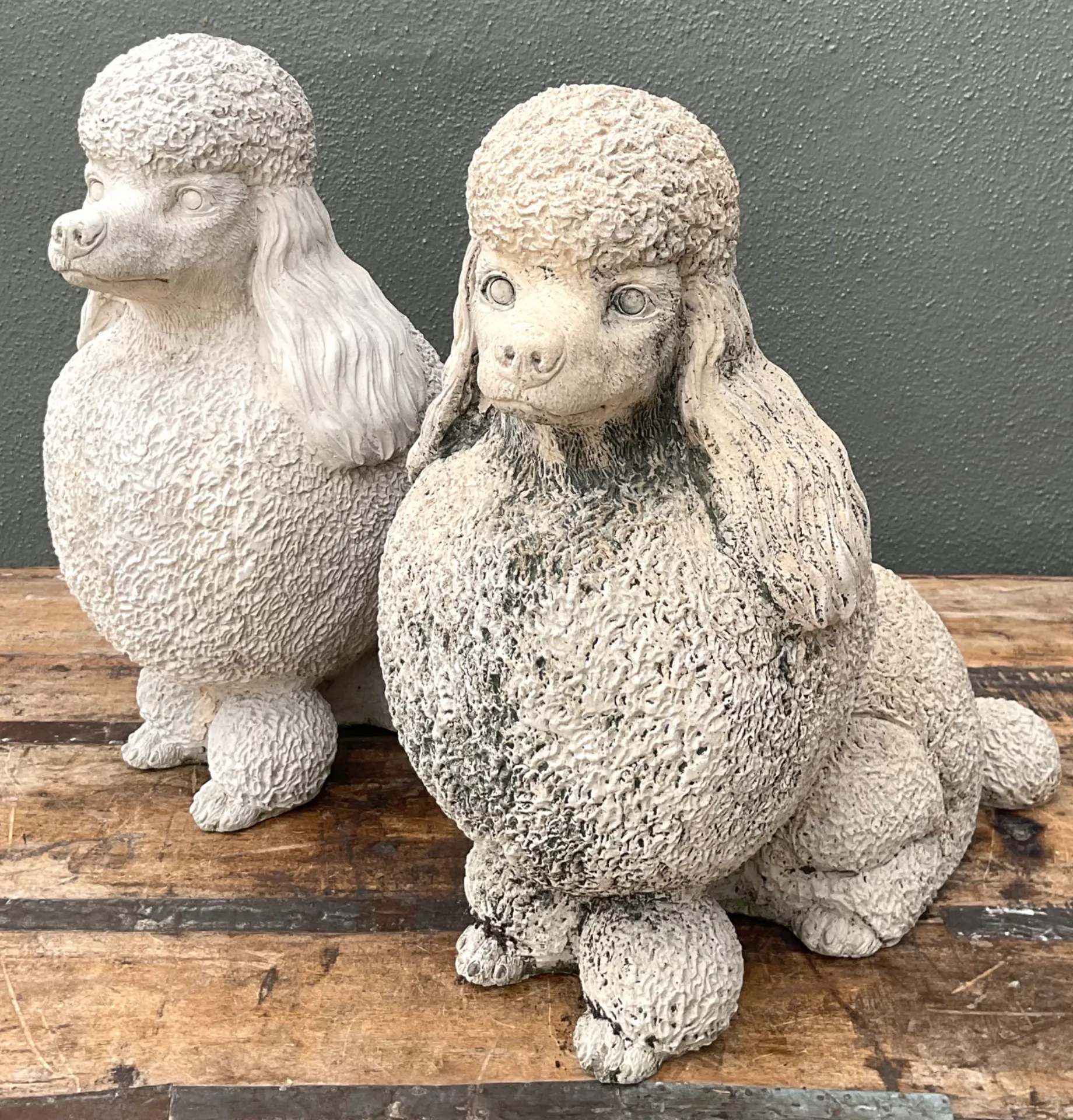Vintage Cement Poodle Sculptures - A Pair — additional photo 6