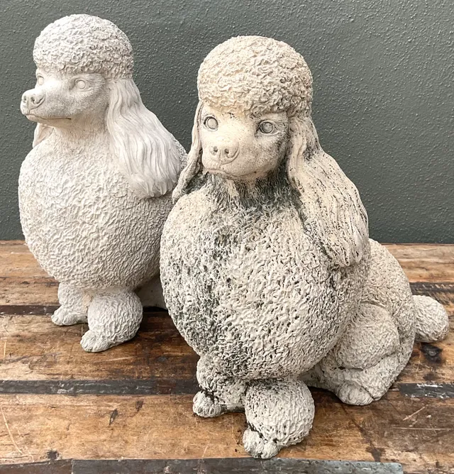 Vintage Cement Poodle Sculptures - A Pair — additional photo 6