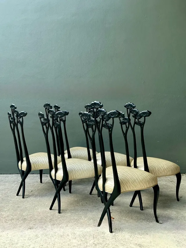 Vintage Christopher Guy Art Nouveau Style Dining Chairs - Set of 6 — additional photo 7
