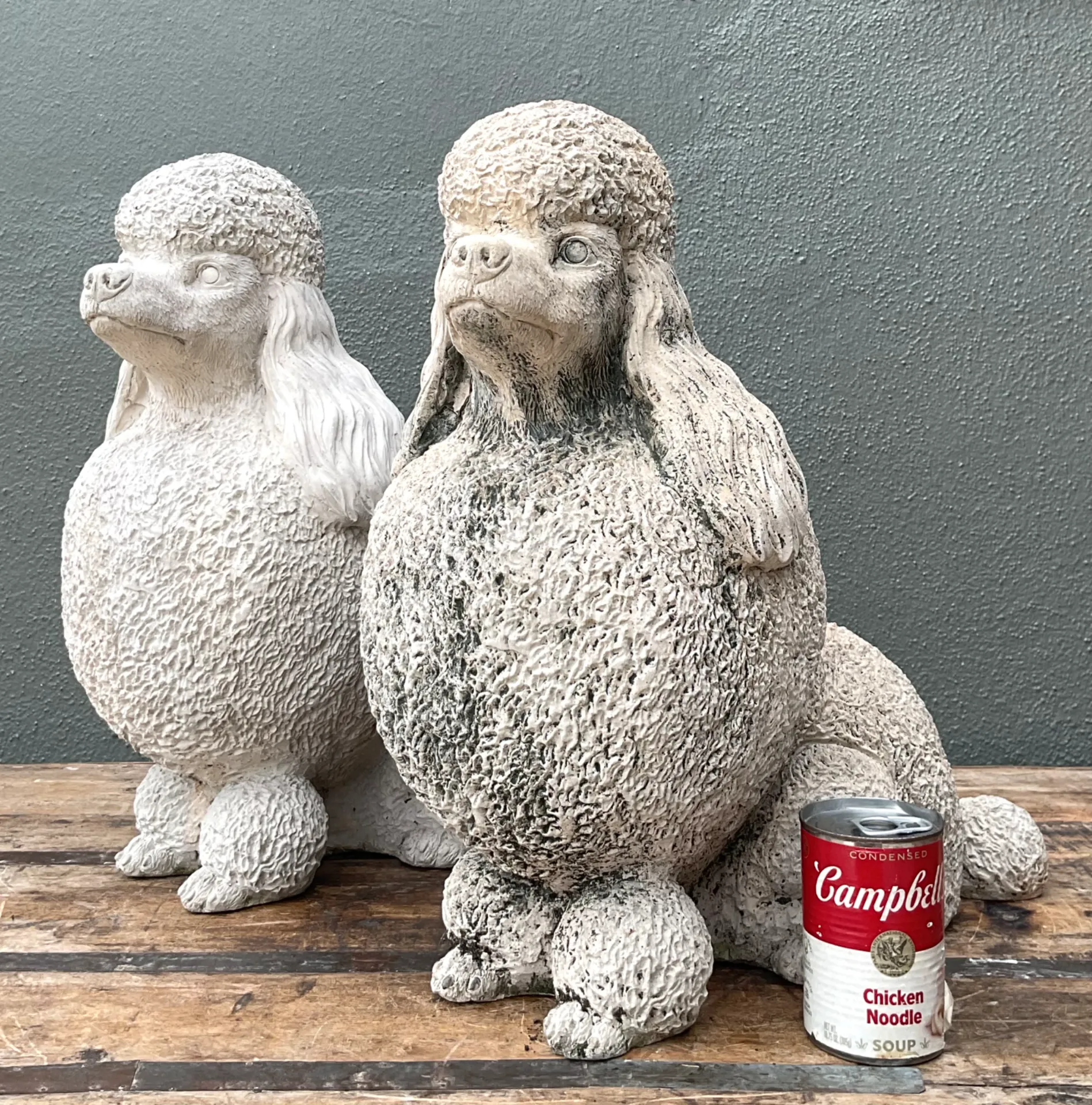 Vintage Cement Poodle Sculptures - A Pair — additional photo 1