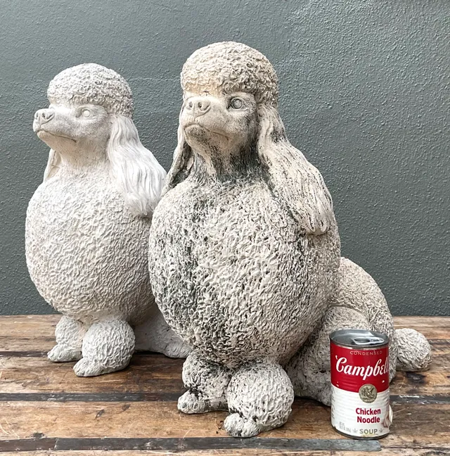 Vintage Cement Poodle Sculptures - A Pair — additional photo 1