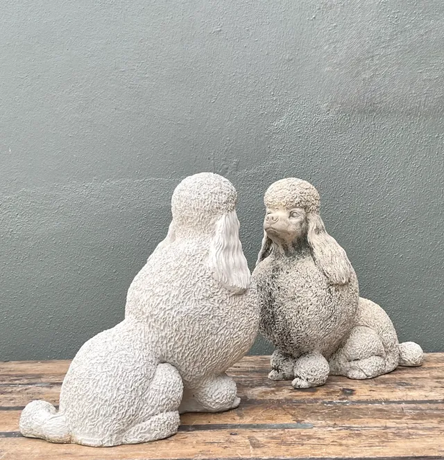 Vintage Cement Poodle Sculptures - A Pair — additional photo 3