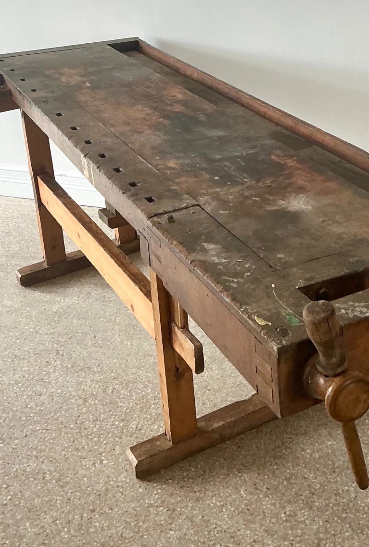 Vintage Rustic Wooden Workbench — additional photo 4