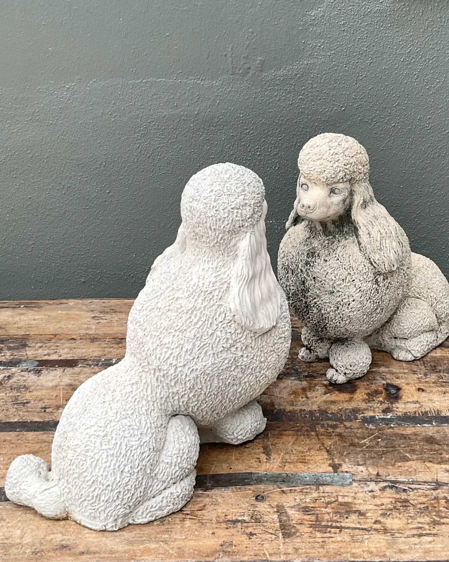 Vintage Cement Poodle Sculptures - A Pair — additional photo 4