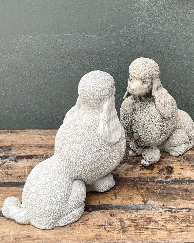 Vintage Cement Poodle Sculptures - A Pair — additional photo 4