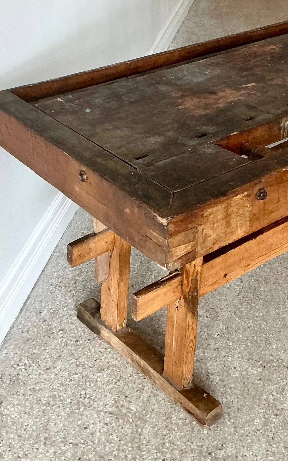 Vintage Rustic Wooden Workbench — additional photo 2