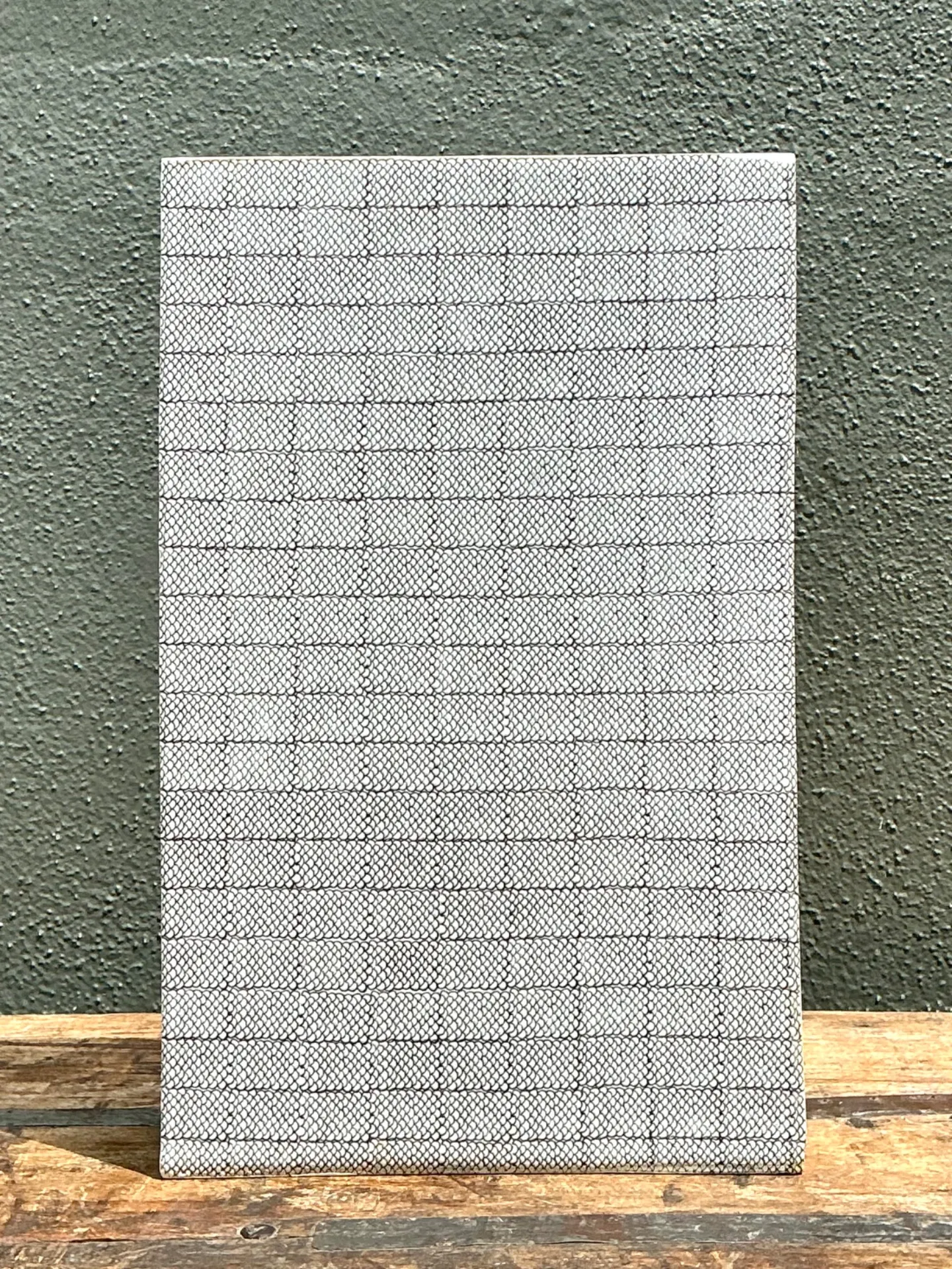 Vintage Grid Pattern Ceramic Vase — additional photo 3