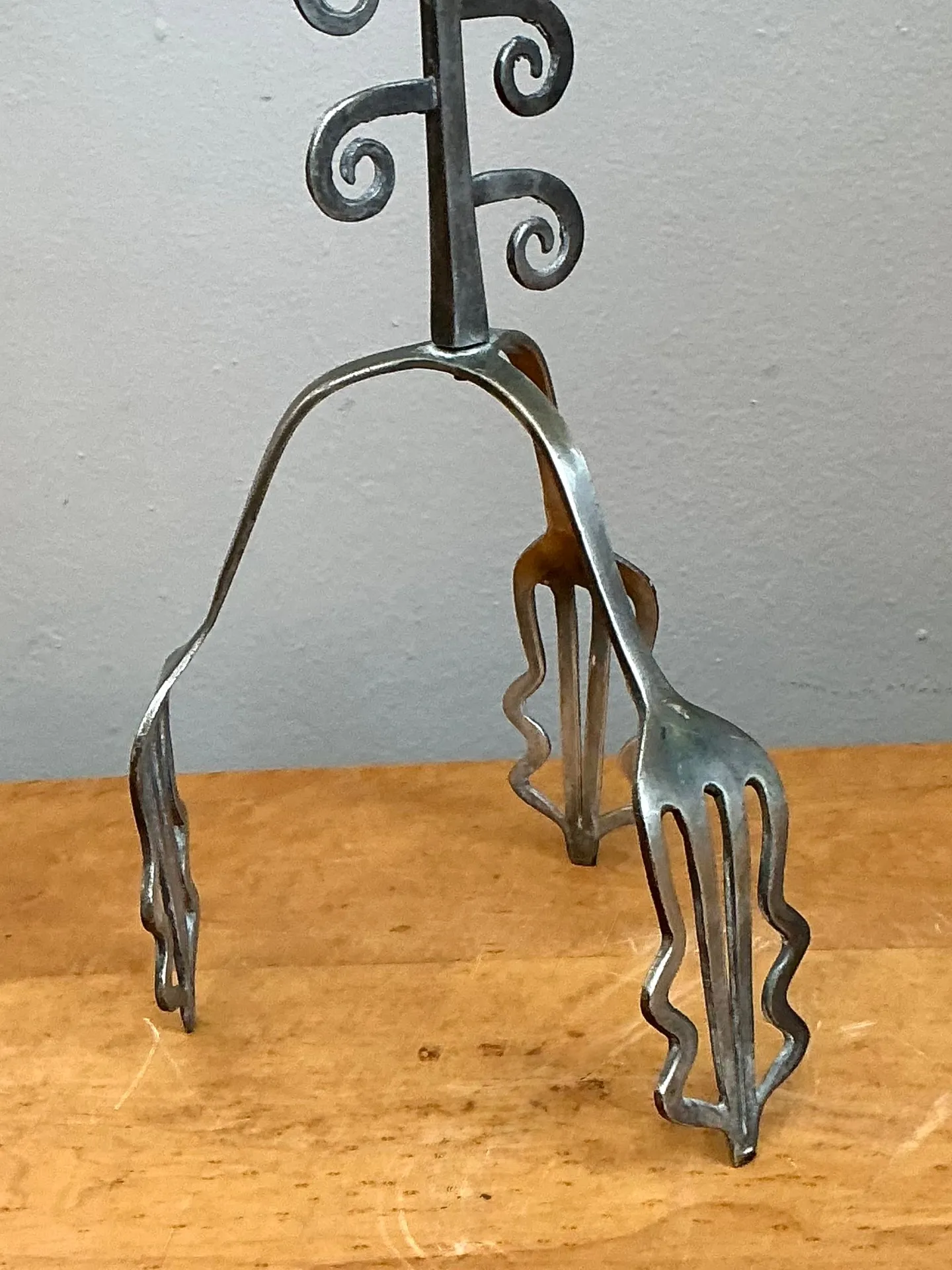 Vintage Sculptural Metal Fork Candle Stand — additional photo 6