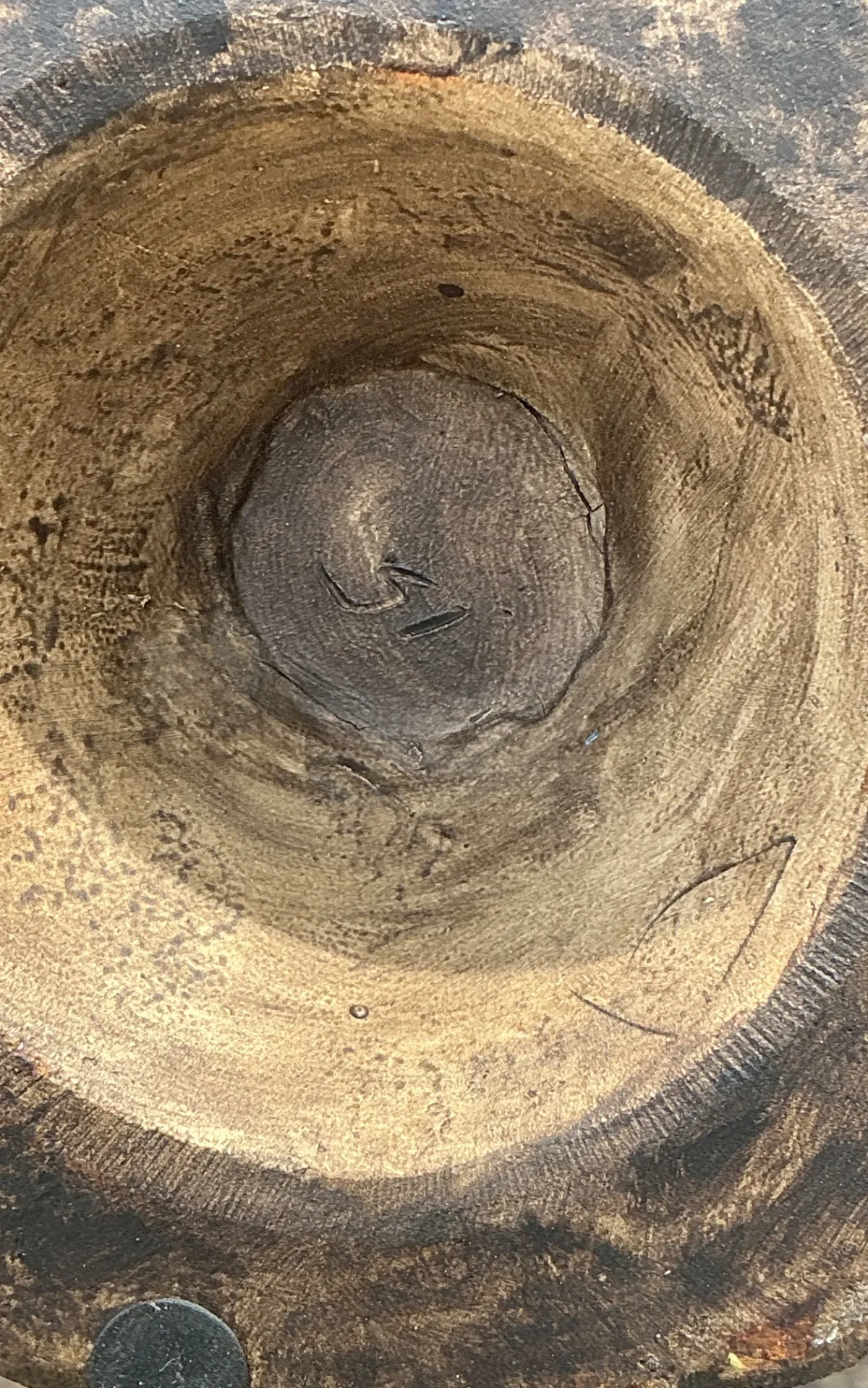Vintage Drip Glaze Ceramic Pedestal Bowl — additional photo 2