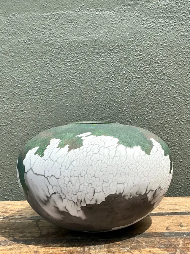 Vintage Tony Evans Crackle Glaze Ceramic Vase — additional photo 7
