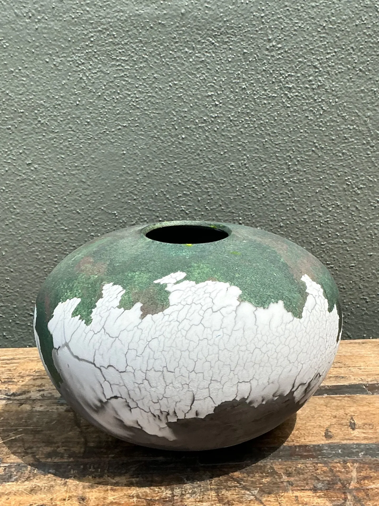 Vintage Tony Evans Crackle Glaze Ceramic Vase — additional photo 2