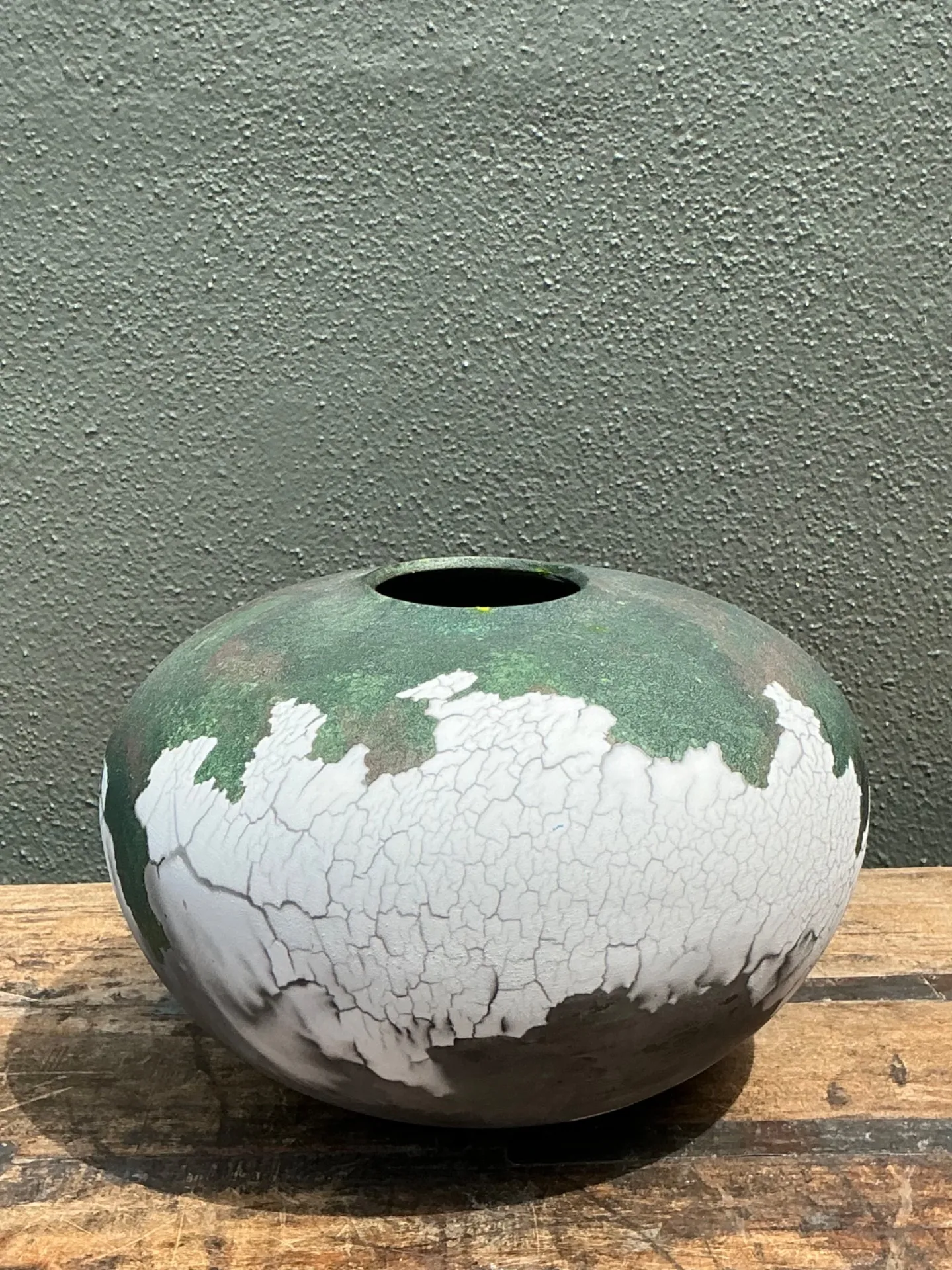 Vintage Tony Evans Crackle Glaze Ceramic Vase — additional photo 8