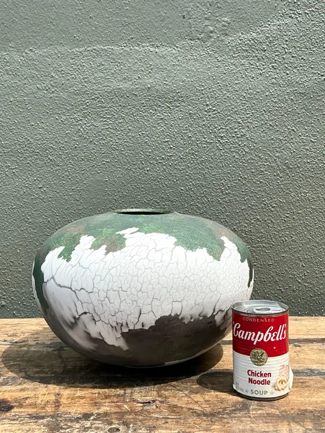 Vintage Tony Evans Crackle Glaze Ceramic Vase — additional photo 5