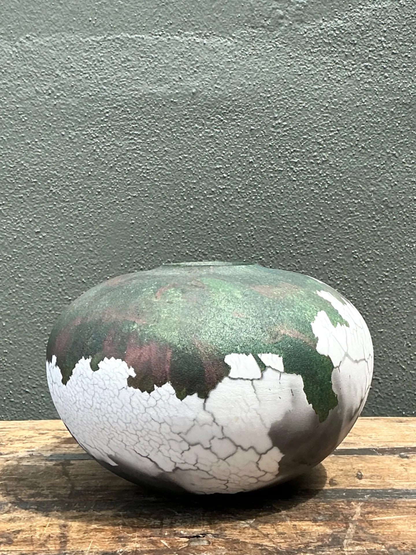 Vintage Tony Evans Crackle Glaze Ceramic Vase — additional photo 3