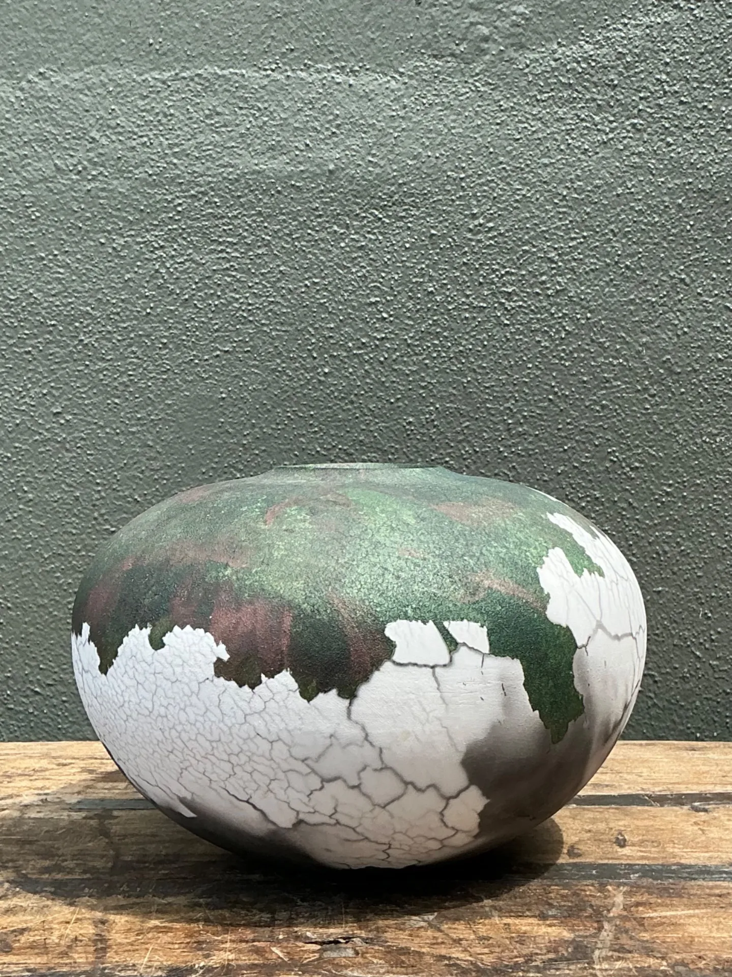 Vintage Tony Evans Crackle Glaze Ceramic Vase — additional photo 1