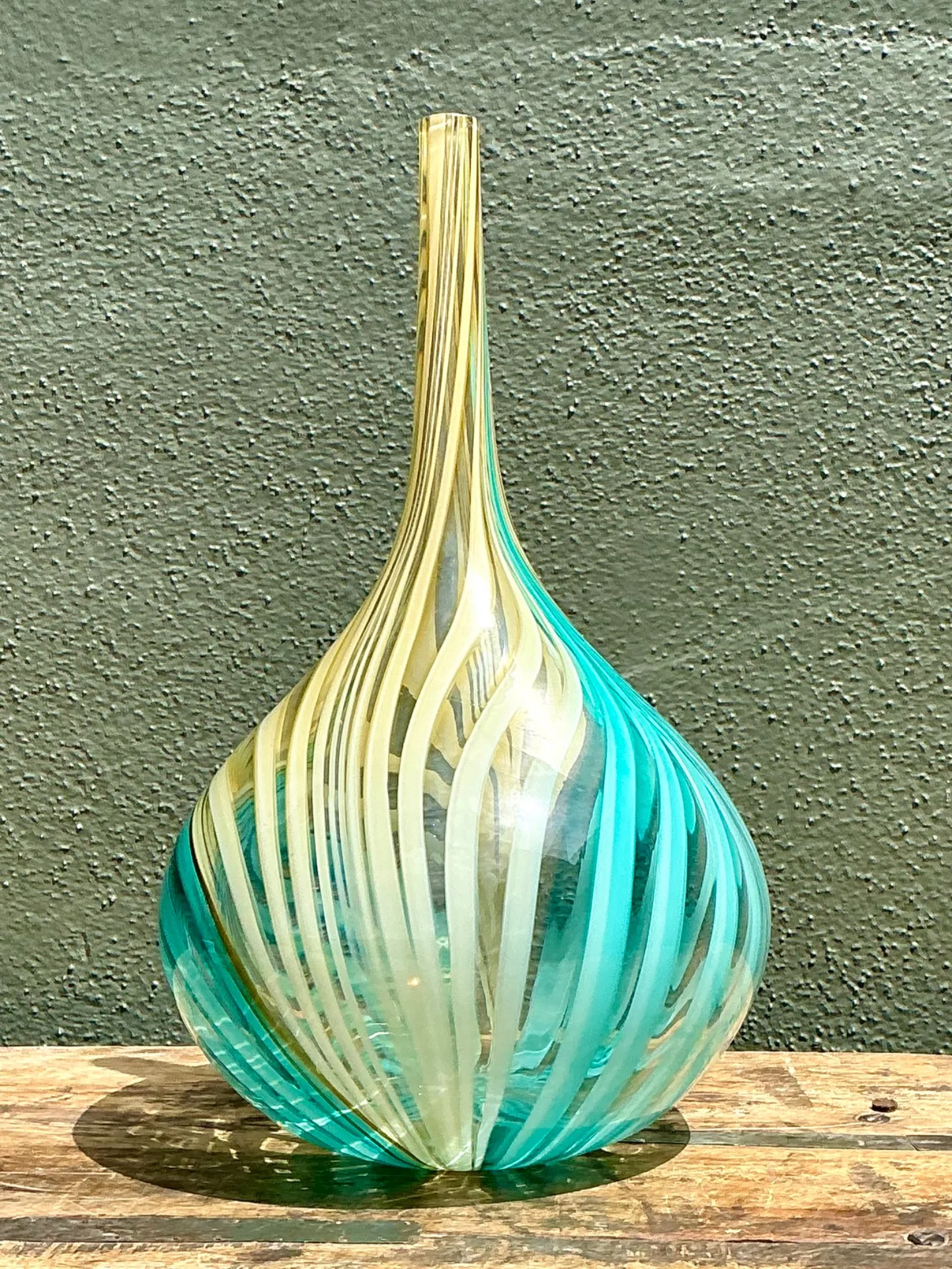 Vintage Glass Swirl Vase After Murano — additional photo 2