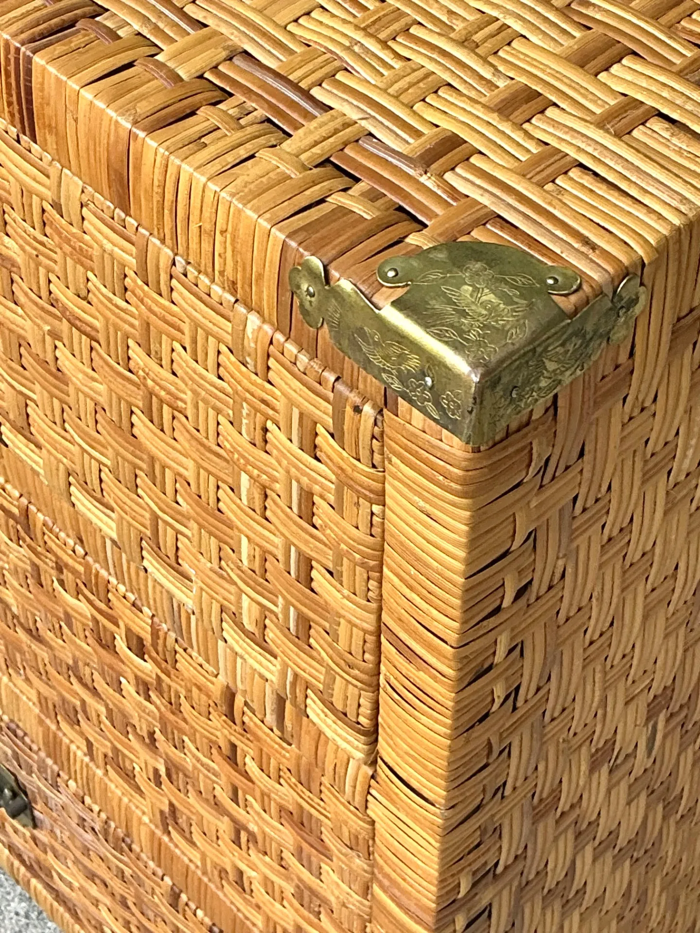 Vintage Woven Rattan Chest of Drawers - Rattan, 30W x 30.25H — additional photo 8