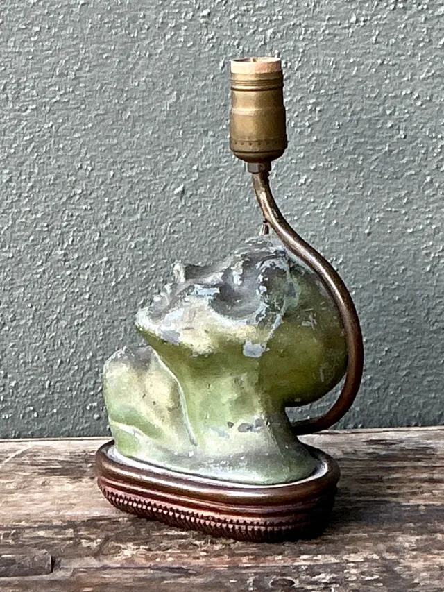 Vintage Green Patinated Bust Table Lamp — additional photo 5