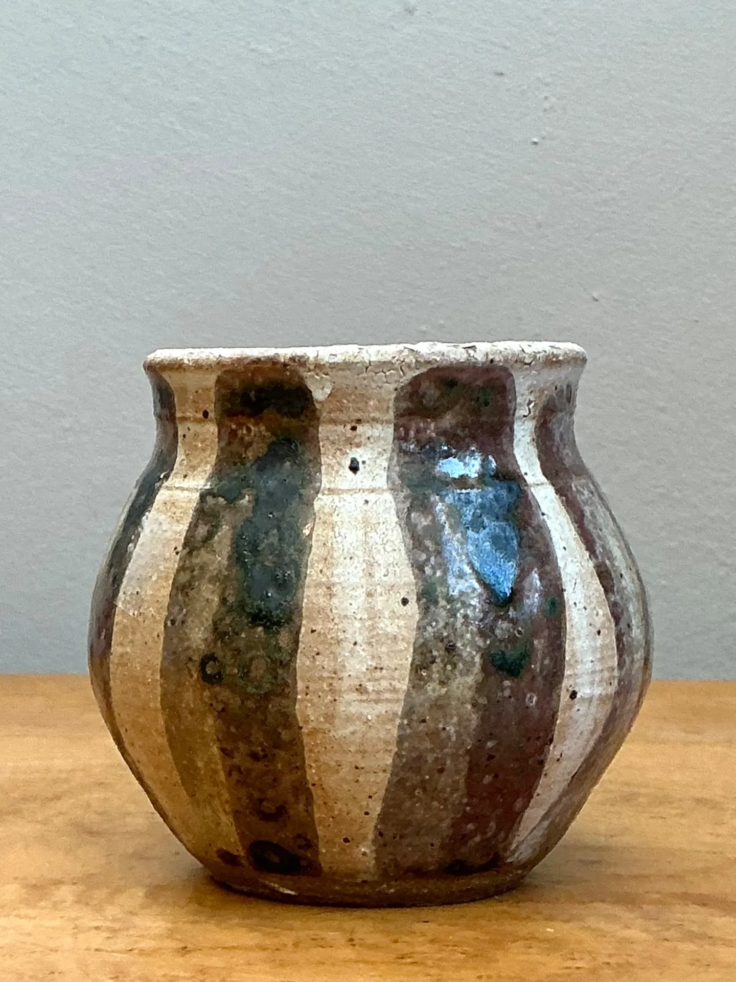 Vintage Striped Studio Pottery Vase — additional photo 1