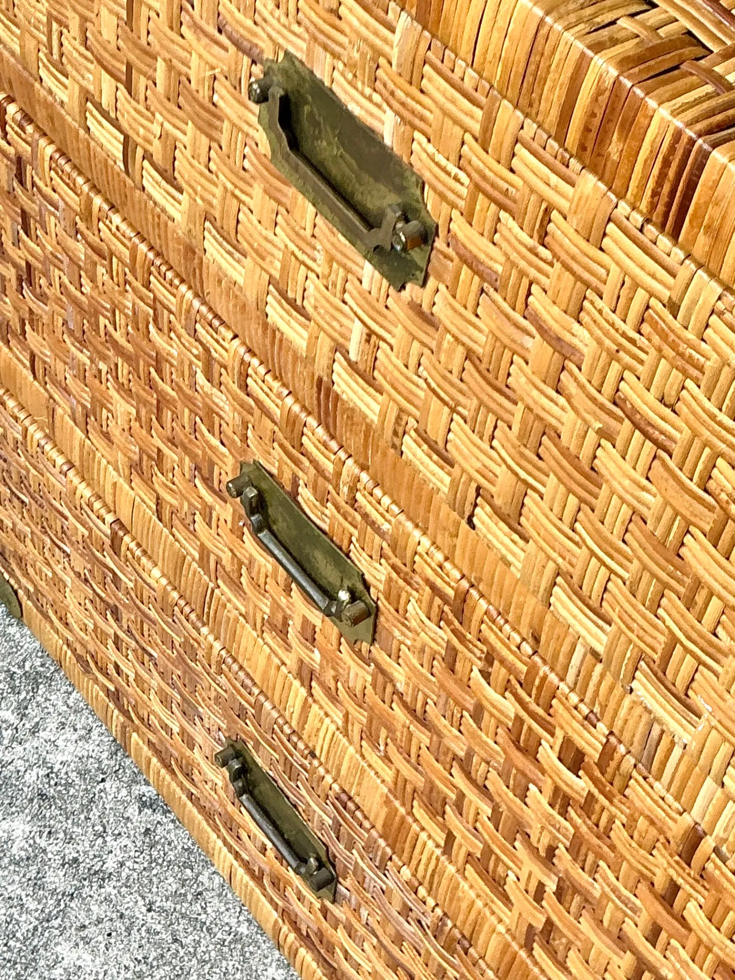 Vintage Woven Rattan Chest of Drawers - Rattan, 30W x 30.25H — additional photo 7